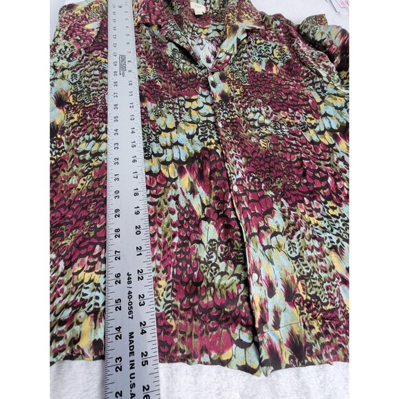 Anthropologie Tiny Womens XL Multicolor Abstract Short Sleeve Button-Down Blouse - Picture 8 of 8